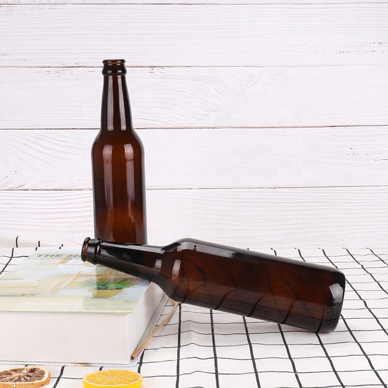 Amber Beer Packaging Glass Bottle with crown cap swing cap beer bottle