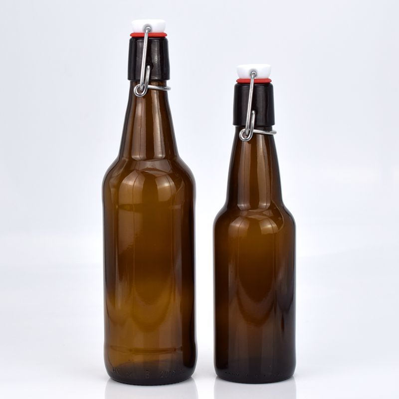 Amber Beer Packaging Glass Bottle with crown cap/ swing cap beer bottle330ml, 500ml,650ml