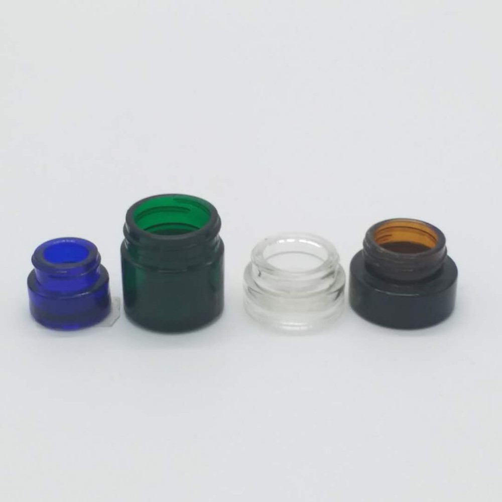 Amber Blue Clear Cosmetic Jar customized Glass Cream Jar