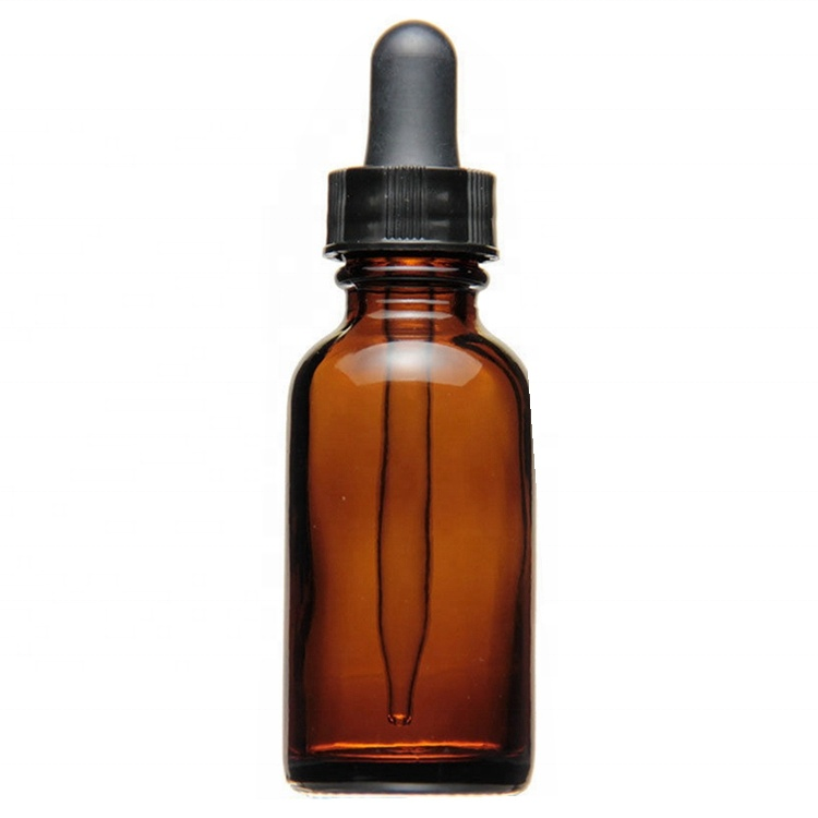 Amber Boston Round 5ml 10ml 15ml 20ml 30ml 50ml 100ml Cosmetics Essential Oil Glass Bottles with Safety Ring Pipette Droppers