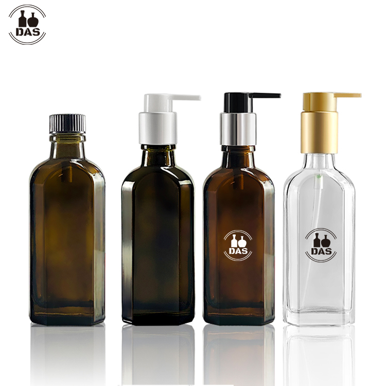 Amber Clear 100ml  hair care moroccan oil lotion pump shampoo glass bottle for shampoo & oil