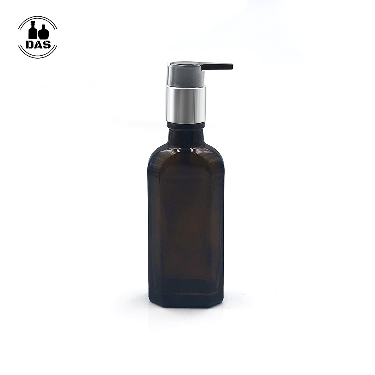 Amber Clear 100ml hair care moroccan oil lotion pump shampoo glass bottle for shampoo & oil