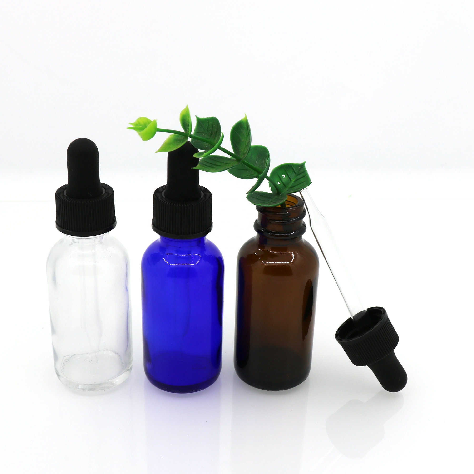 Amber Clear Blue 4oz colored glass dropper bottles e liquid bottle customize 120ml e juice bottle