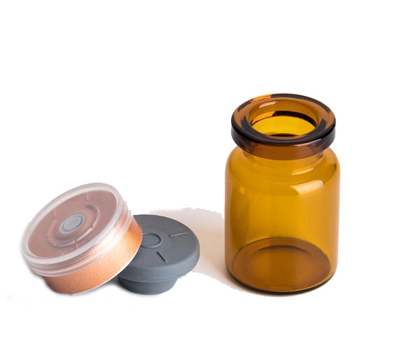 Amber Clear Glass Vials 2ml 3ml 5ml 10ml Mini Glass Injection Vial with rubber stopper Cap