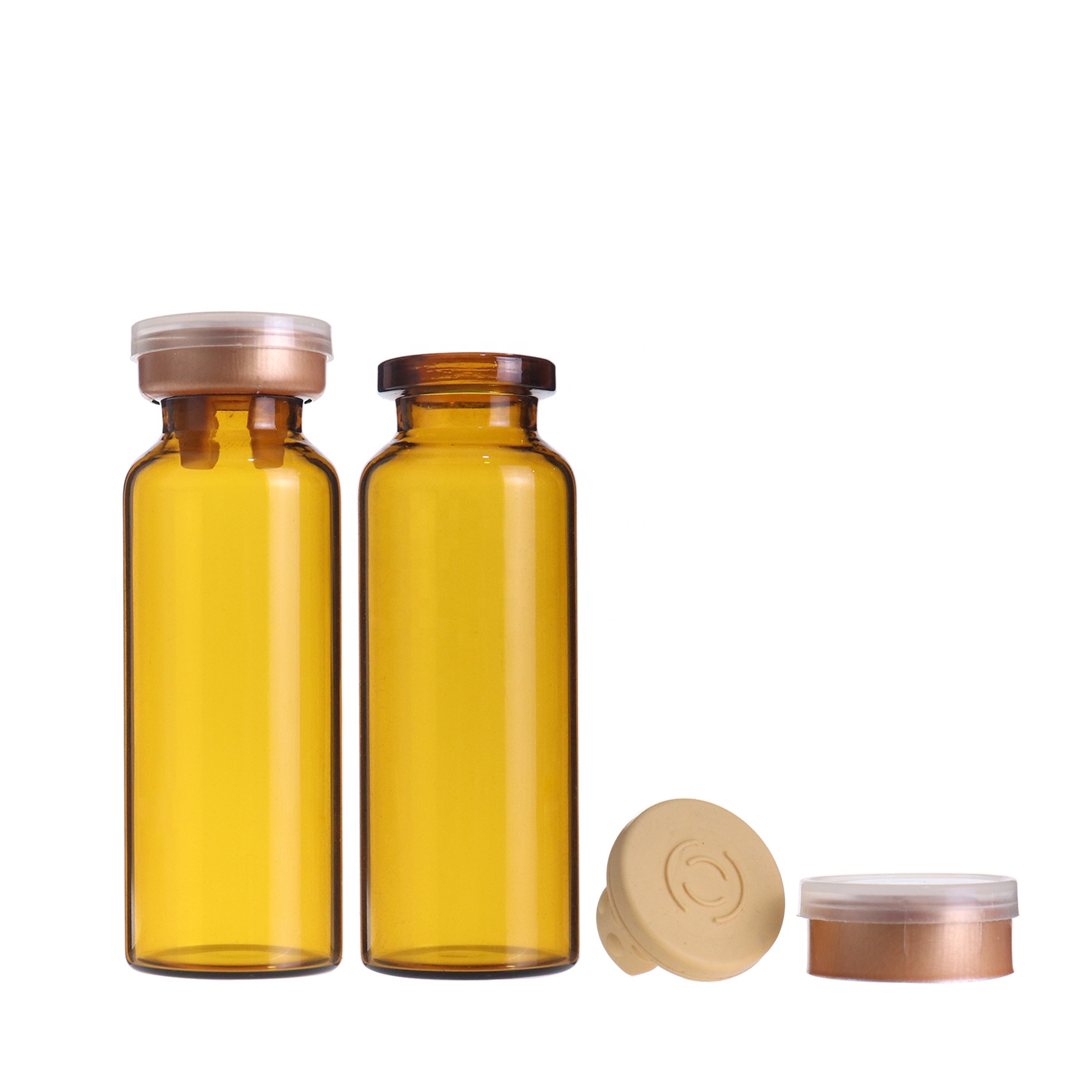 Amber Clear Glass Vials 2ml 3ml 5ml 10ml Mini Glass Injection Vial with rubber stopper Cap