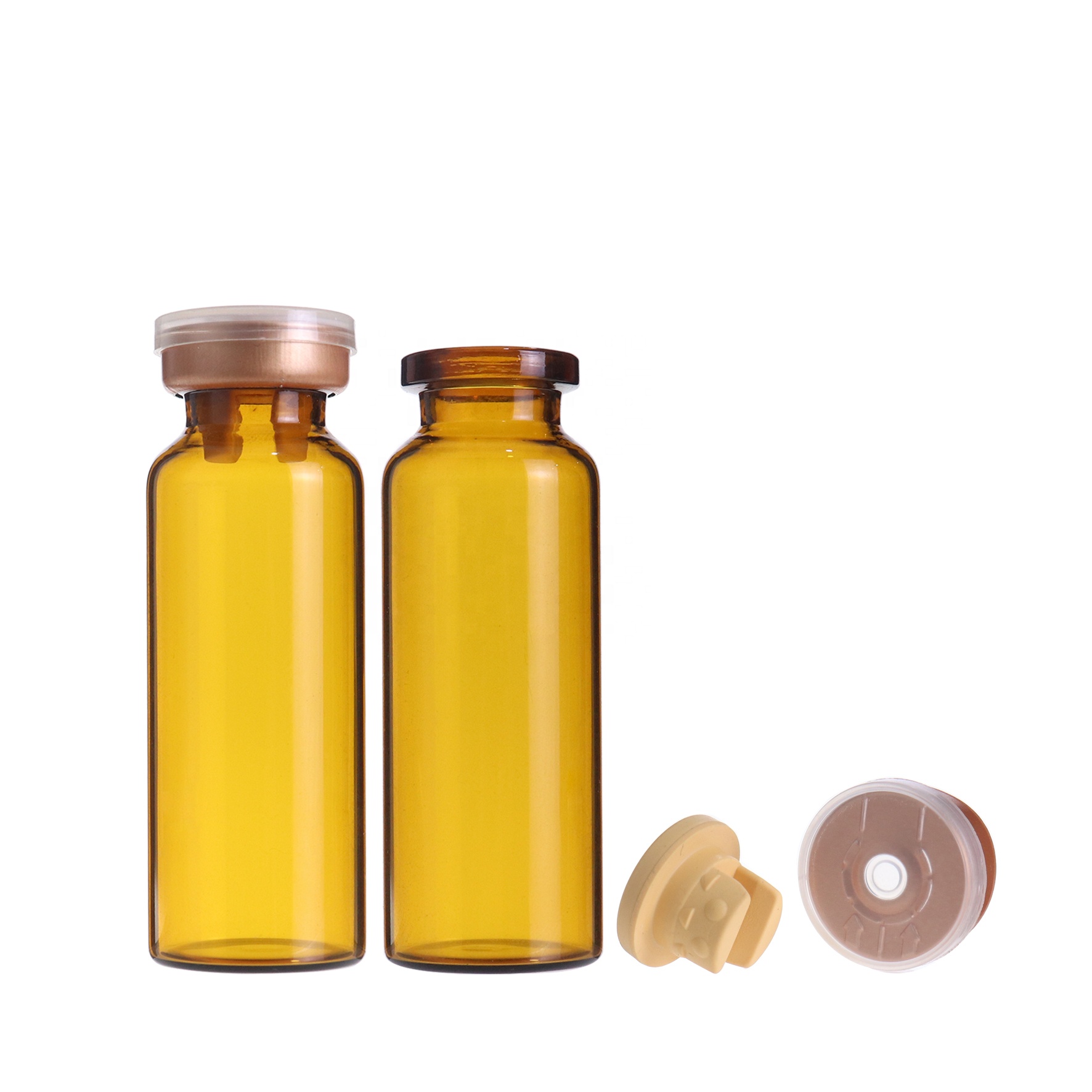 Amber Clear Glass Vials 2ml 3ml 5ml 10ml Mini Glass Injection Vial with rubber stopper Cap