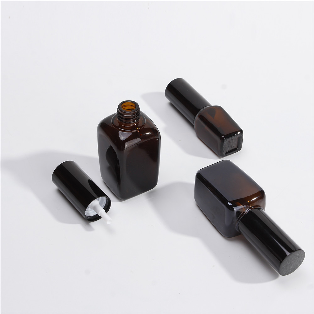 Amber Custom Square Glass Serum Bottle Essential Oil Glass Bottle With Spray Pump