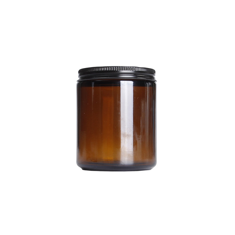 Amber Customize Round Glass Jars Candle Packaging Glass Jars with Lids homeland containers