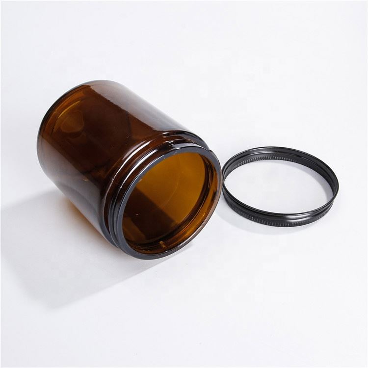 Amber Customize Round Glass Jars Candle Packaging Glass Jars with Lids homeland containers