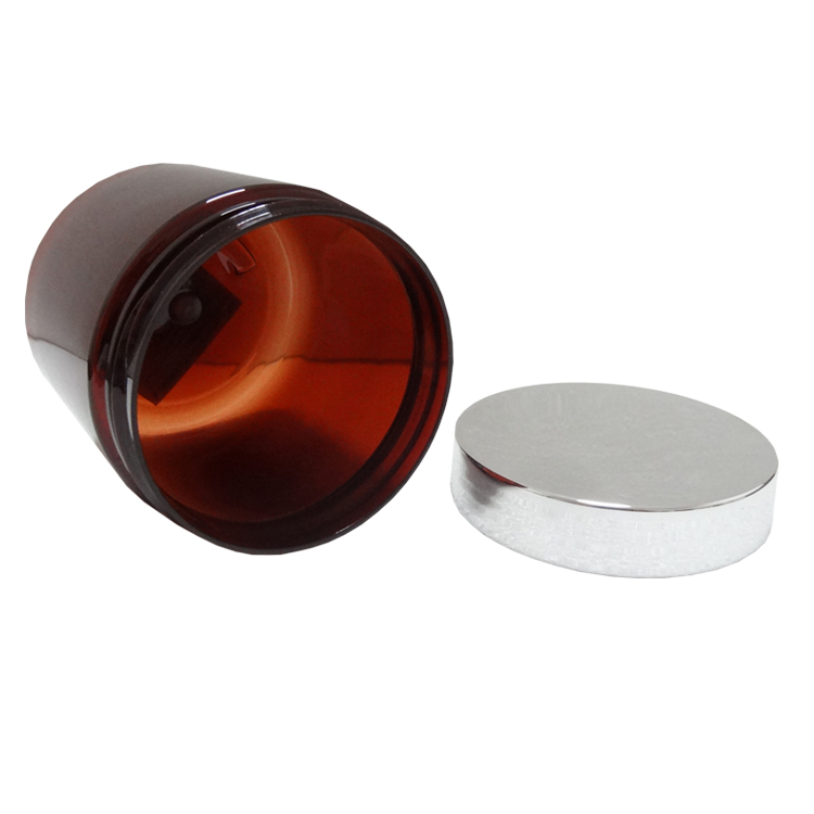 Amber Empty 100g Cosmetic Container PET Plastic Skin Care Cream Jar with Lid
