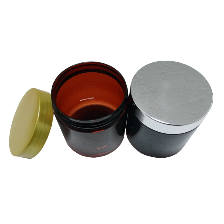 Amber Empty 100g Cosmetic Container PET Plastic Skin Care Cream Jar with Lid