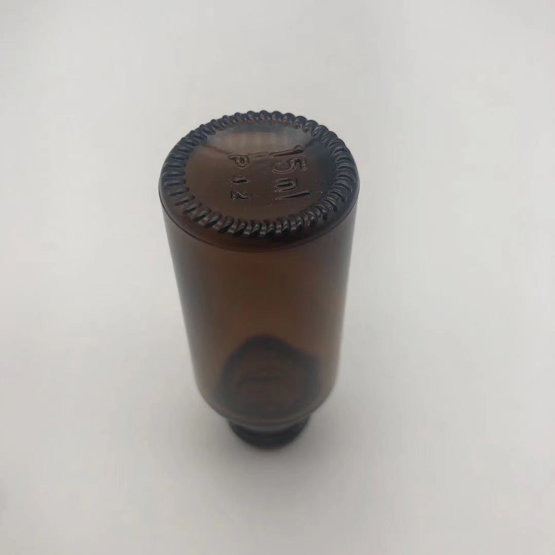 Amber Essential Oil Glass Bottle 15 ml with Plastic Dropper Cap