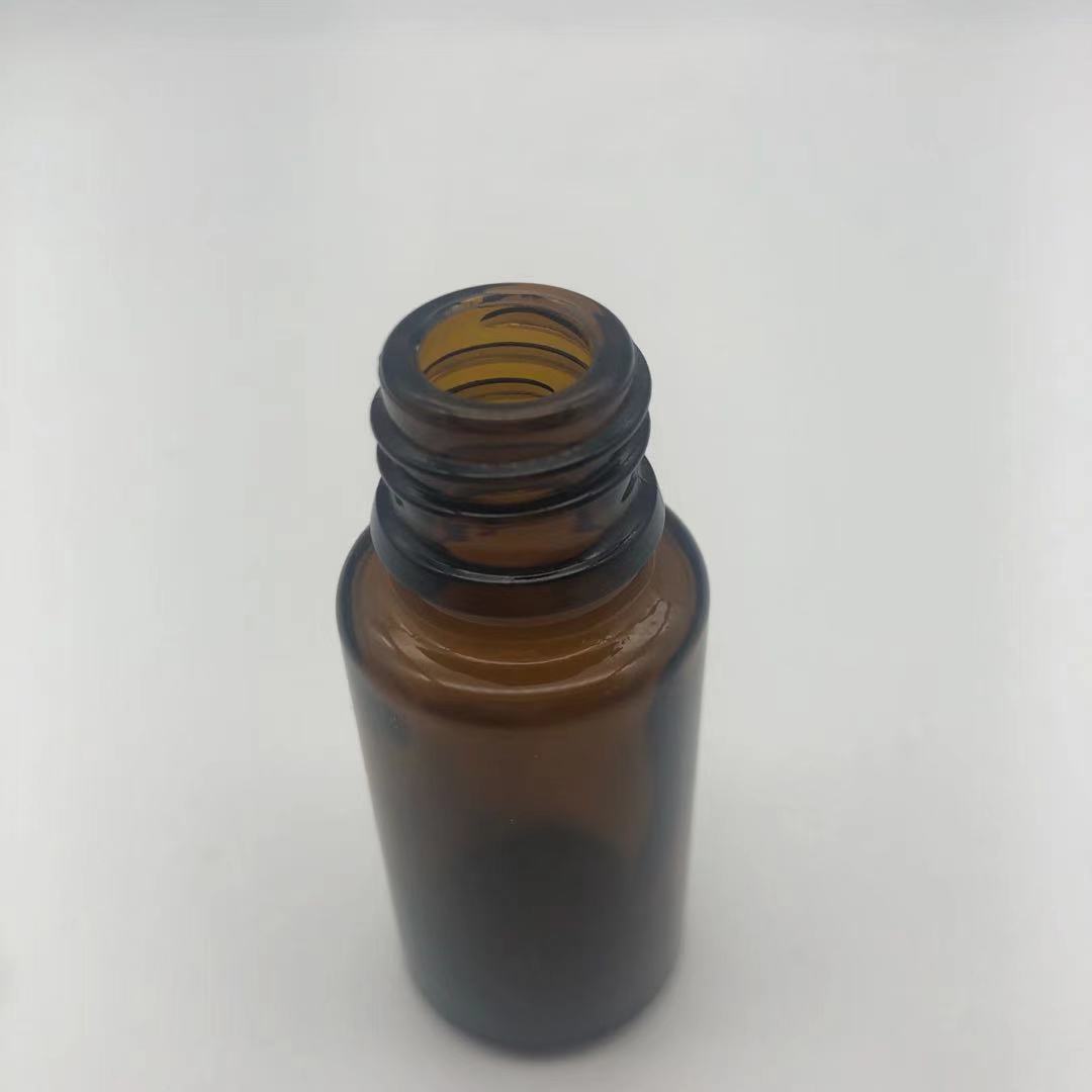 Amber Essential Oil Glass Bottle 15 ml with Plastic Dropper Cap