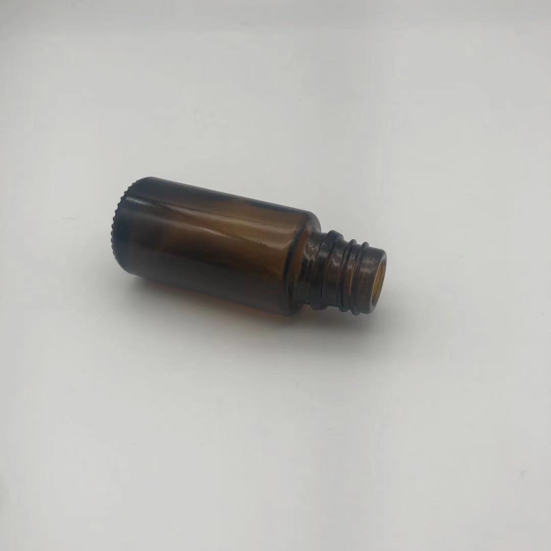 Amber Essential Oil Glass Bottle 15 ml with Plastic Dropper Cap