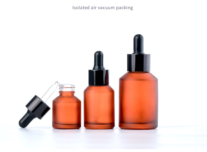 Amber Frosted Glass Essential Oil Bottle Pump Lotion Bottle Essential Oil Dropper Bottle