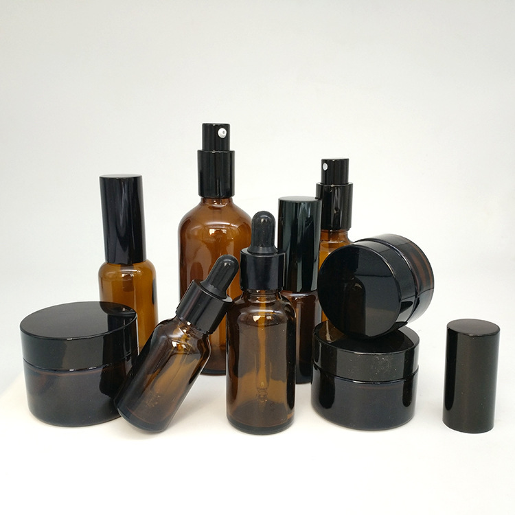 Amber Glass Bottles For Essential Oils With Glass Eye Dropper