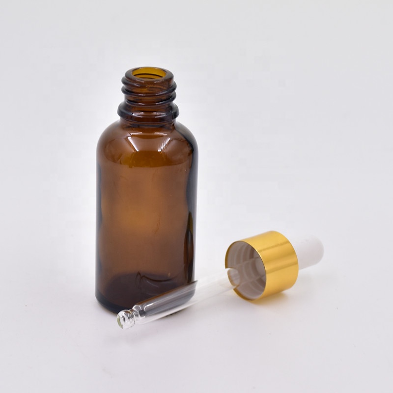 Amber Glass Dropper Bottles 30 ml Refillable Glass Eye Dropper Containers for Essential Oils Cosmetics Cooking Powder