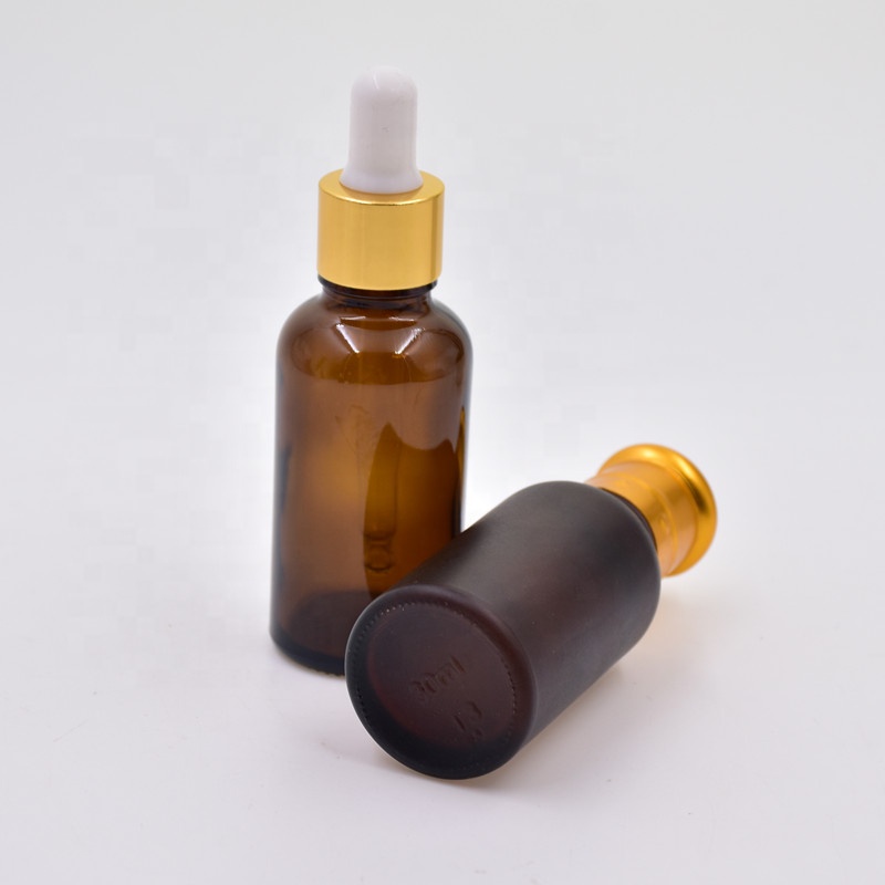 Amber Glass Dropper Bottles 30 ml Refillable Glass Eye Dropper Containers for Essential Oils Cosmetics Cooking Powder
