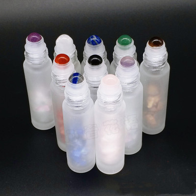 Amber Glass Essential Oil Amethyst Stone Roller Balls Bottles 10ml Empty