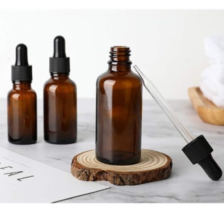 Amber Glass Essential Oil Aromatherapy Liquid Brown 5-50 Ml Drop for Refill Massage Pipette Bottles