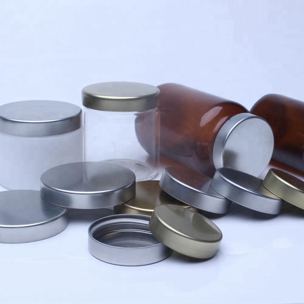 Amber Glass Jars Capsule Bottles With Various Metal Lids