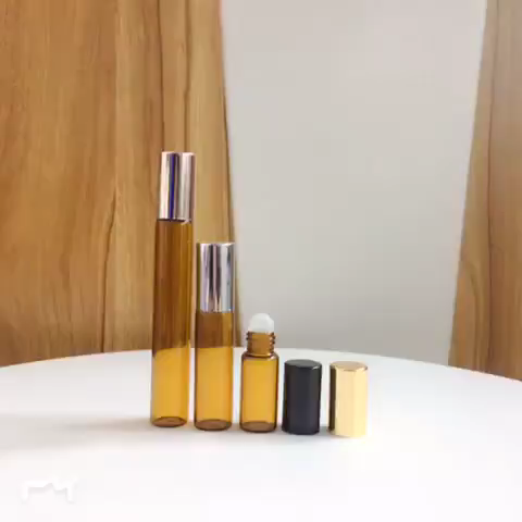Amber Glass Roller Bottle Roll On Essential Oil Bottle 3ml 5ml 10ml