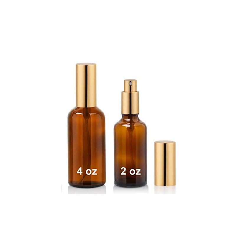 Amber Glass Spray Bottle 4oz for Cologne Perfume Essential Oils Refillable Fine Mist Spray