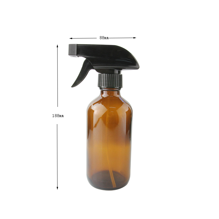 Amber Glass Spray Bottle 500ml 16oz Trigger Spray Bottle Boston Round Essential Oil Spray Bottle
