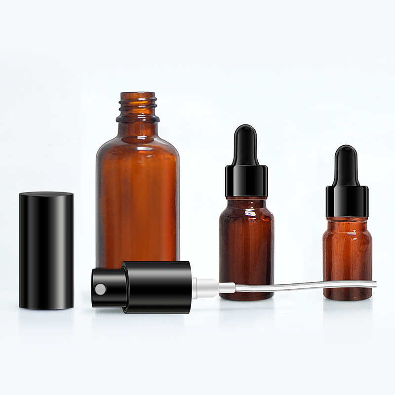 Amber Glass Spray Bottles 5ml Empty Refillable Liquid Essential Oil Glass Pump Bottles Free Shipping