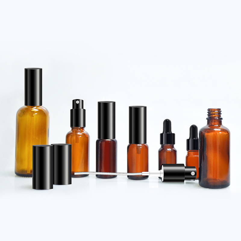 Amber Glass Spray Bottles 5ml Empty Refillable Liquid Essential Oil Glass Pump Bottles Free Shipping