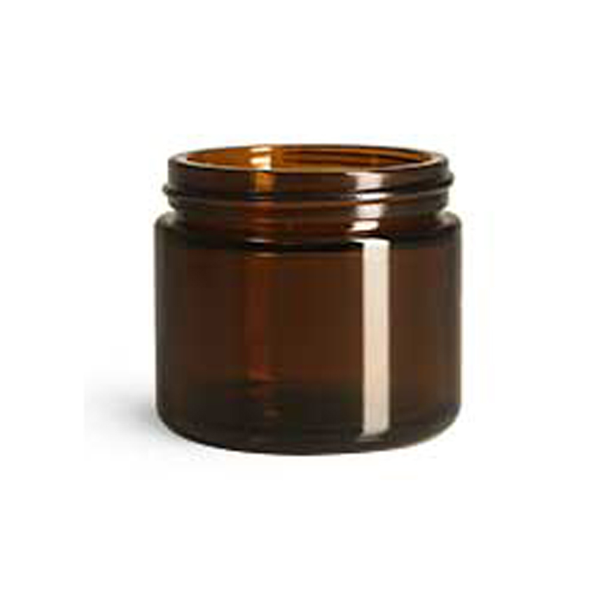 Amber Glass Straight Sided Jars with Black Smooth Lined Dome Caps 6 oz straight sided glass jars