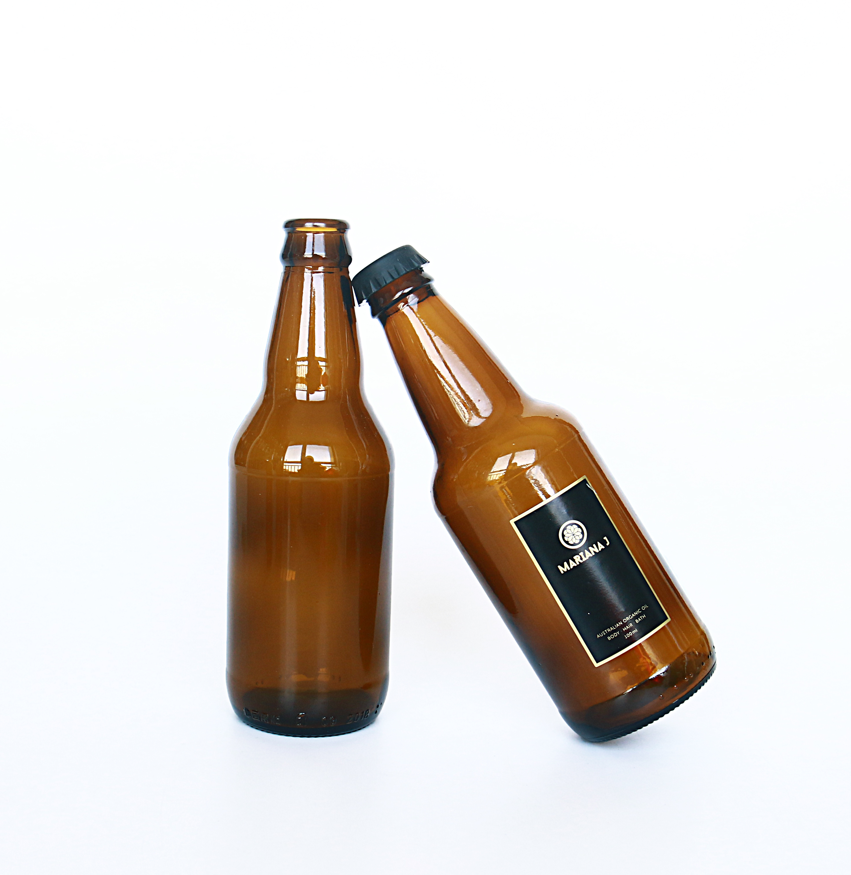 Amber Ice Ginger Cold Brew 330ml Glass Beer Bottle With Crown Lid
