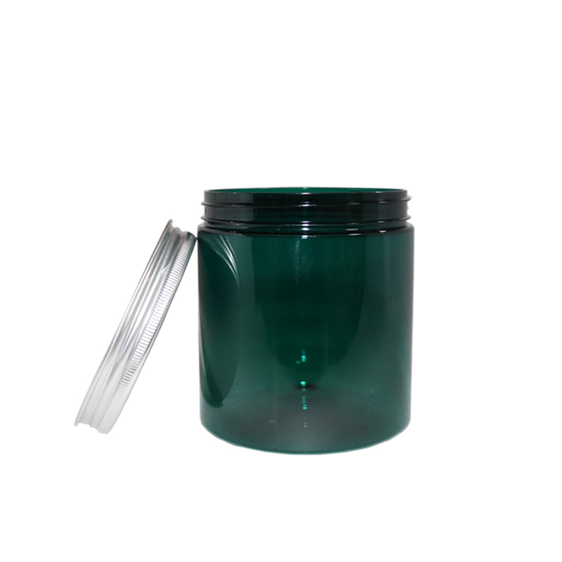 Amber PET plastic jar 2oz with black lid best cream container 00ml pomade, hair clay pet jar frosted amber aluminum cap PP cap