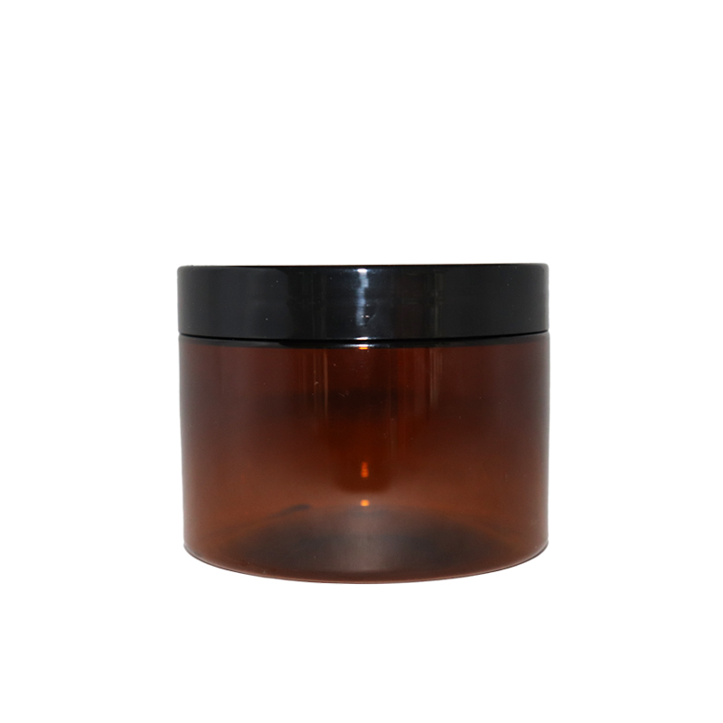 Amber PET plastic jar 2oz with black lid best cream container / 100ml pomade, hair clay pet jar frosted amber foundation Powder