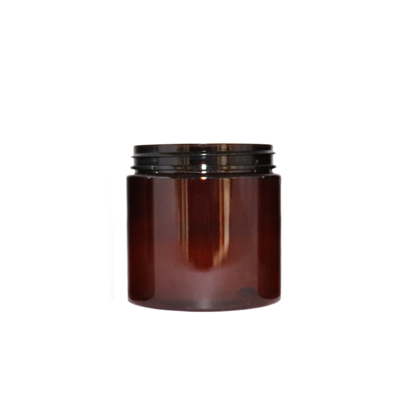 Amber PET plastic jar 2oz with black lid best cream container / 100ml pomade, hair clay pet jar frosted amber foundation Powder