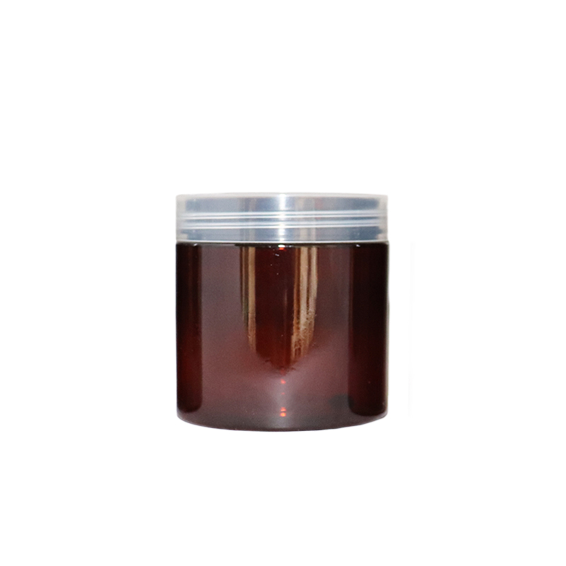 Amber PET plastic jar 2oz with black lid best cream container / 100ml pomade, hair clay pet jar frosted amber foundation Powder
