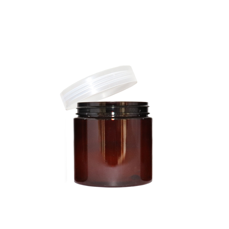 Amber PET plastic jar 2oz with black lid best cream container / 100ml pomade, hair clay pet jar frosted amber foundation Powder