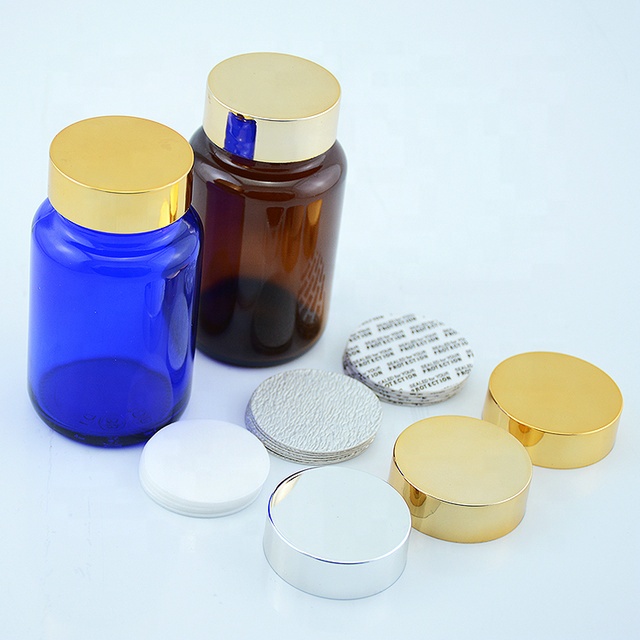 Amber Packers 100ml 150ml 250ml 300ml Brown Pharmacy Medicine Wide Mouth Glass Bottle with Metal Lids