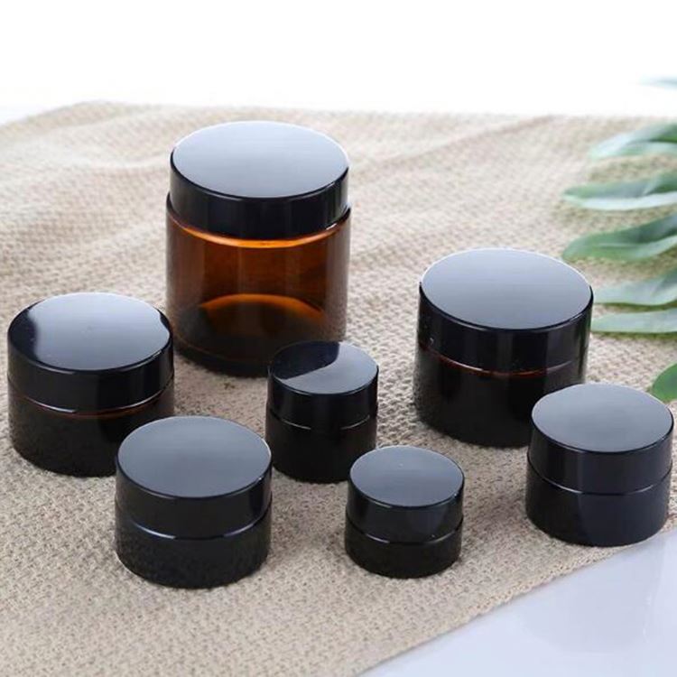 Amber Pharmaceutical Glass Cosmetic Jars