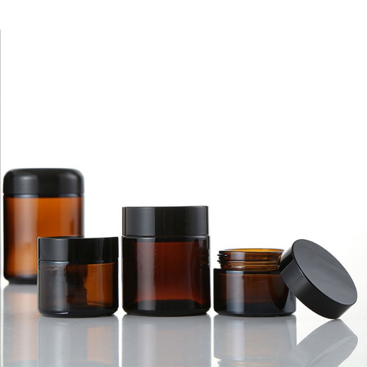 Amber Pharmaceutical Glass Cosmetic Jars