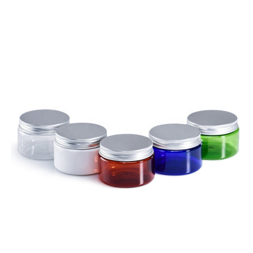 Amber Plastic Cosmetic Cream Jar Body Lotion Containers body butter PET jars 100ml 150ml 200ml