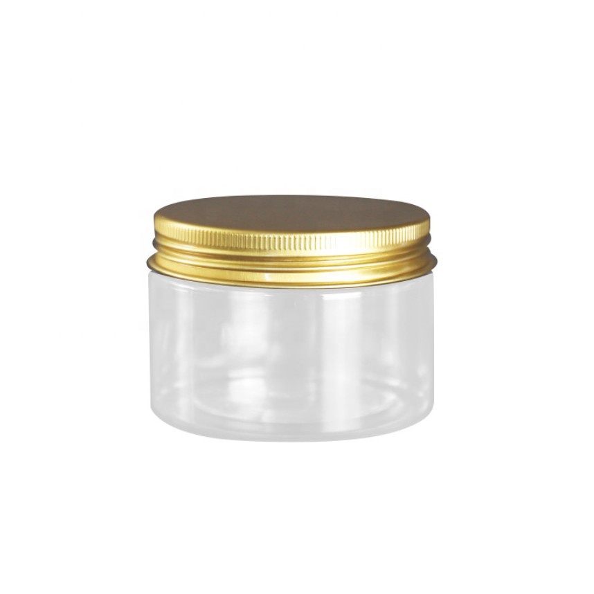 Amber Plastic Cosmetic Cream Jar Body Lotion Containers body butter PET jars 100ml 150ml 200ml