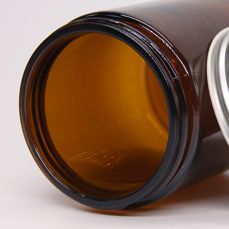 Amber Round 150ml 200ml Glass Candle Jar with Screw Lid