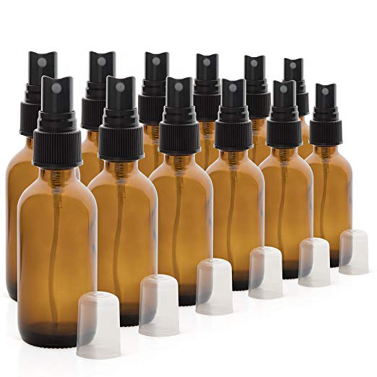 Amber Spray Bottle for Essential Oils 2 oz Glass Spray Bottle