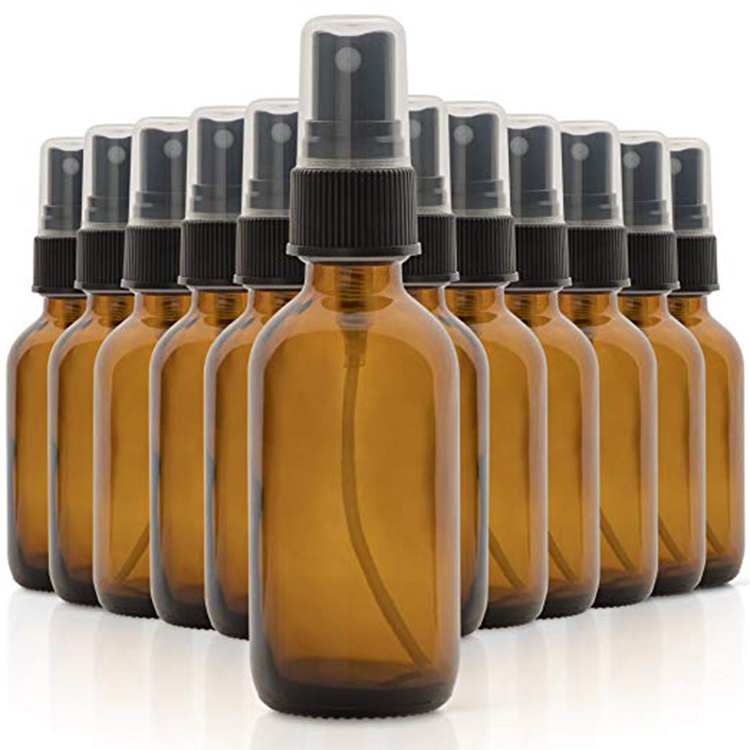 Amber Spray Bottle for Essential Oils 2 oz Glass Spray Bottle