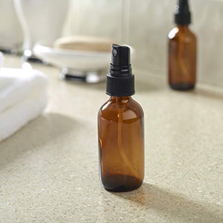 Amber Spray Bottle for Essential Oils 2 oz Glass Spray Bottle