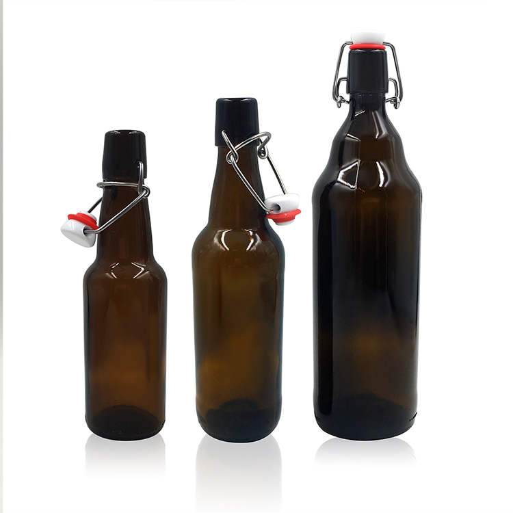 Amber Swing Top Beer Glass Bottle 16oz 500ml