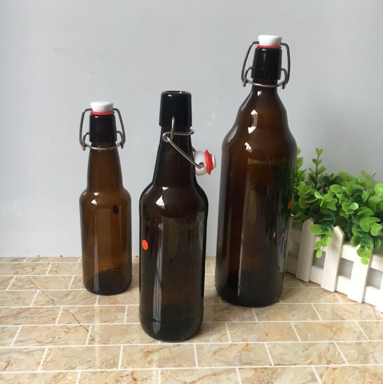 Amber Swing Top Beer Glass Bottle 16oz 500ml