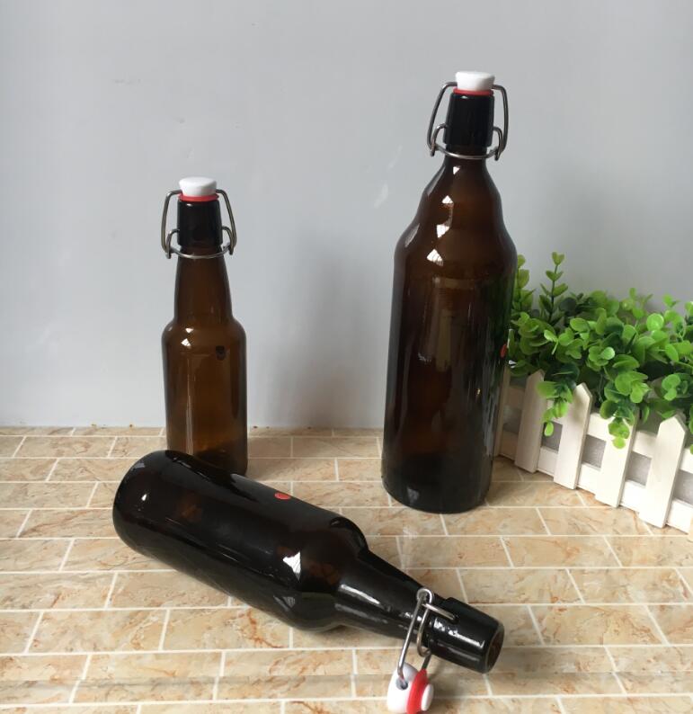 Amber Swing Top Beer Glass Bottle 16oz 500ml