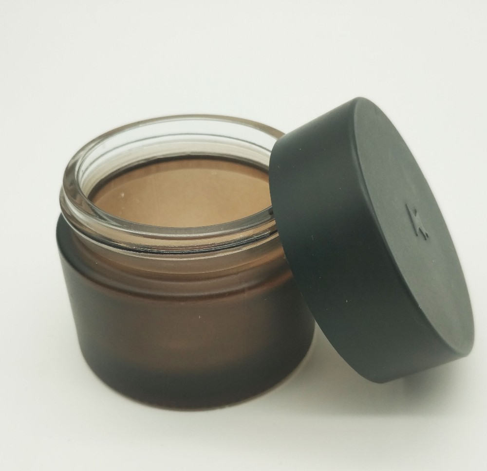 Amber UV glass jar 2oz 3oz 5oz Glass Jar perfume bottles Concentrate Container with Black Screw Cap